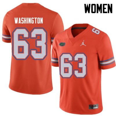 Women's Florida Gators #63 James Washington NCAA Jordan Brand Orange Authentic Stitched College Football Jersey IMC6162NW